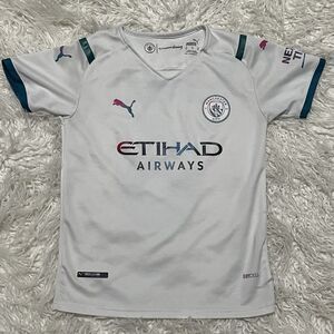 Puma Manchester City Gandara 2021-2022 AWAY Football SOCCER Jersey Sz 24 Kids